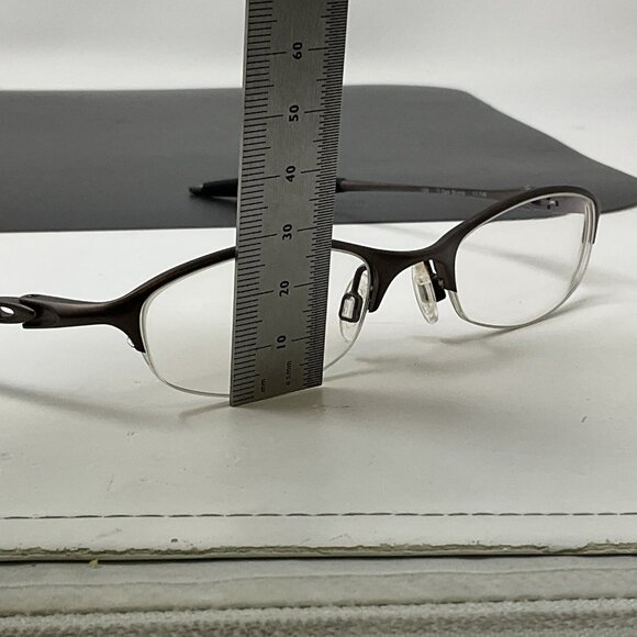 Oakley Men Oakley Eyeglasses 11-746 Chain 6.0 Titanium Dk Bronze Half Rim Metal Frame 48mm